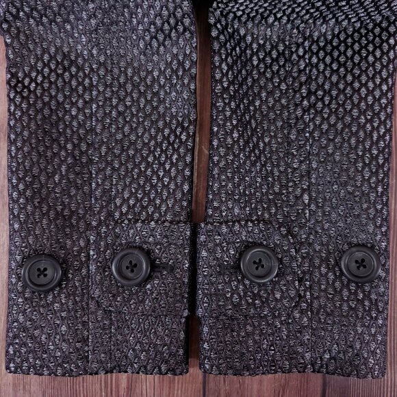 NWT J Crew Collection Womens 4 Black Label Gunmetal Metallic Jacquard Pea Coat - Picture 11 of 15